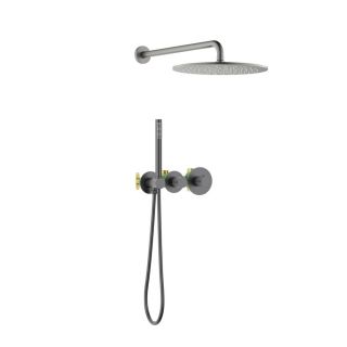 Душевой комплект Timo Saona SX-2359/18SM с термостатом чёрное золото